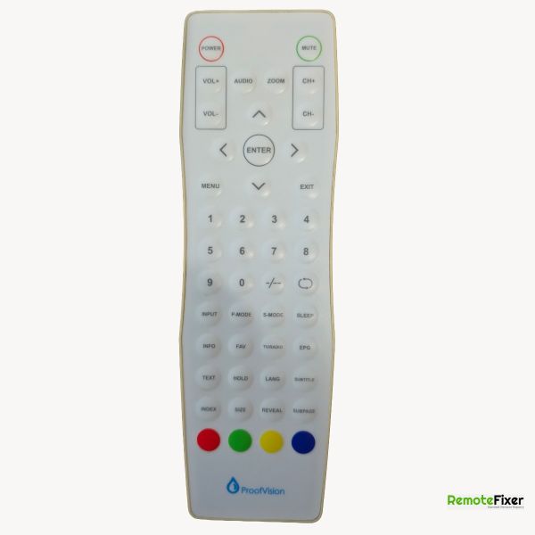 Proofvision TV remote control front image