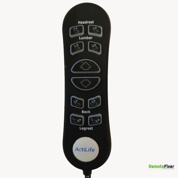 Actilife SMT-H80101 recliner chair remote control front image