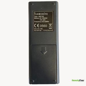Thumbnail: Flamerite ARC102 heater remote control back image
