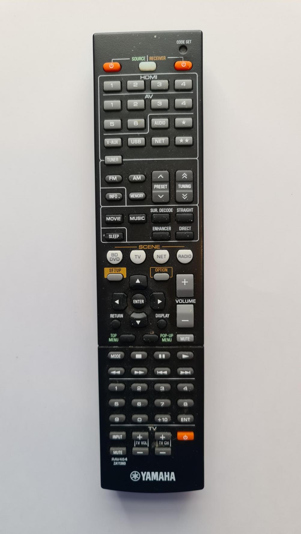 Yamaha RAV484 Remote Control - Front Image