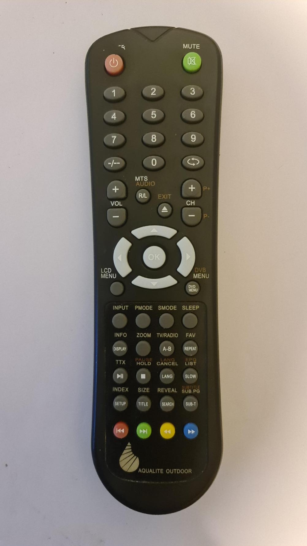 Aqualite   Remote Control - Front Image