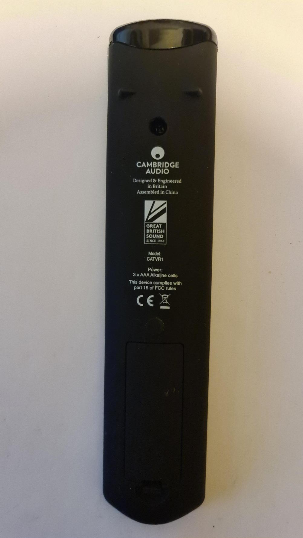 Cambridge Audio  CATVR1 Remote Control - Back Image