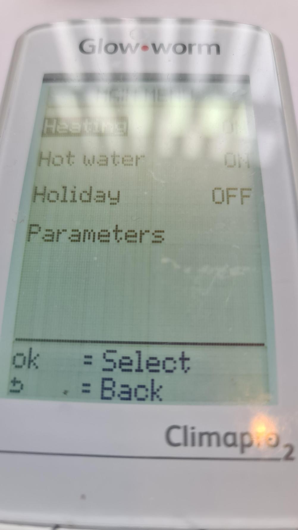 Glow worm Climapro2 Remote Control - Inside Image