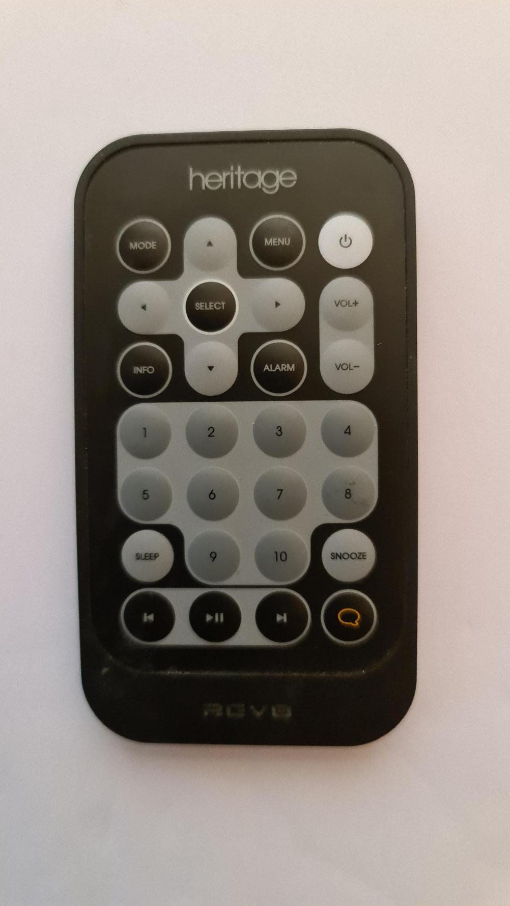 Heritage - Revo  Remote Control - Front Image