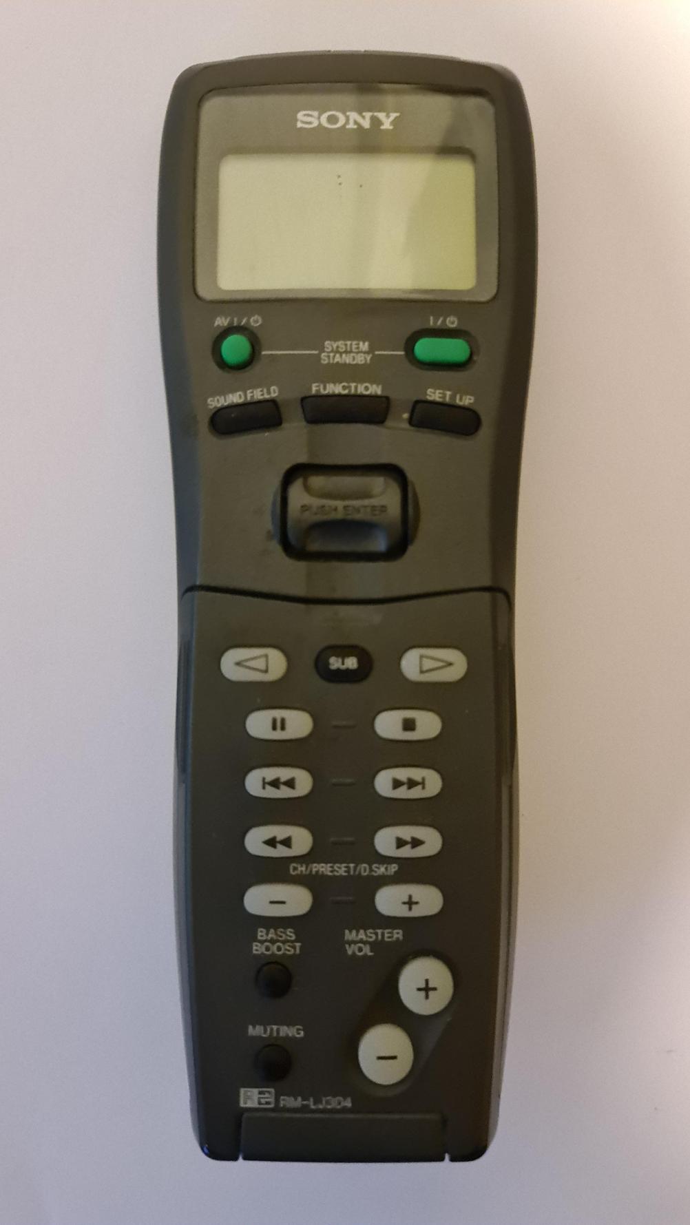 Sony RM-LJ304 Remote Control - Front Image