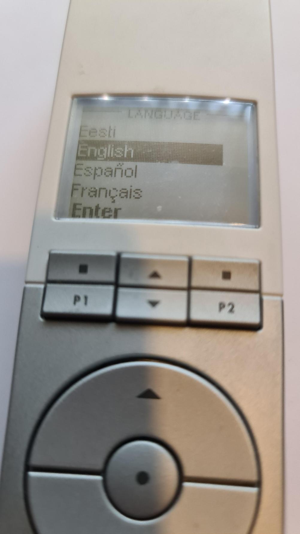 Velux  Remote Control - Inside Image