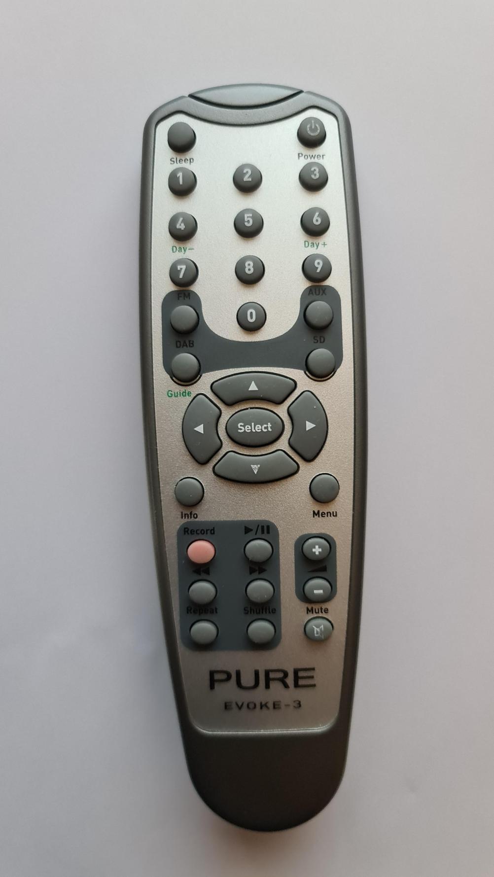Evoke-3  Remote Control - Front Image