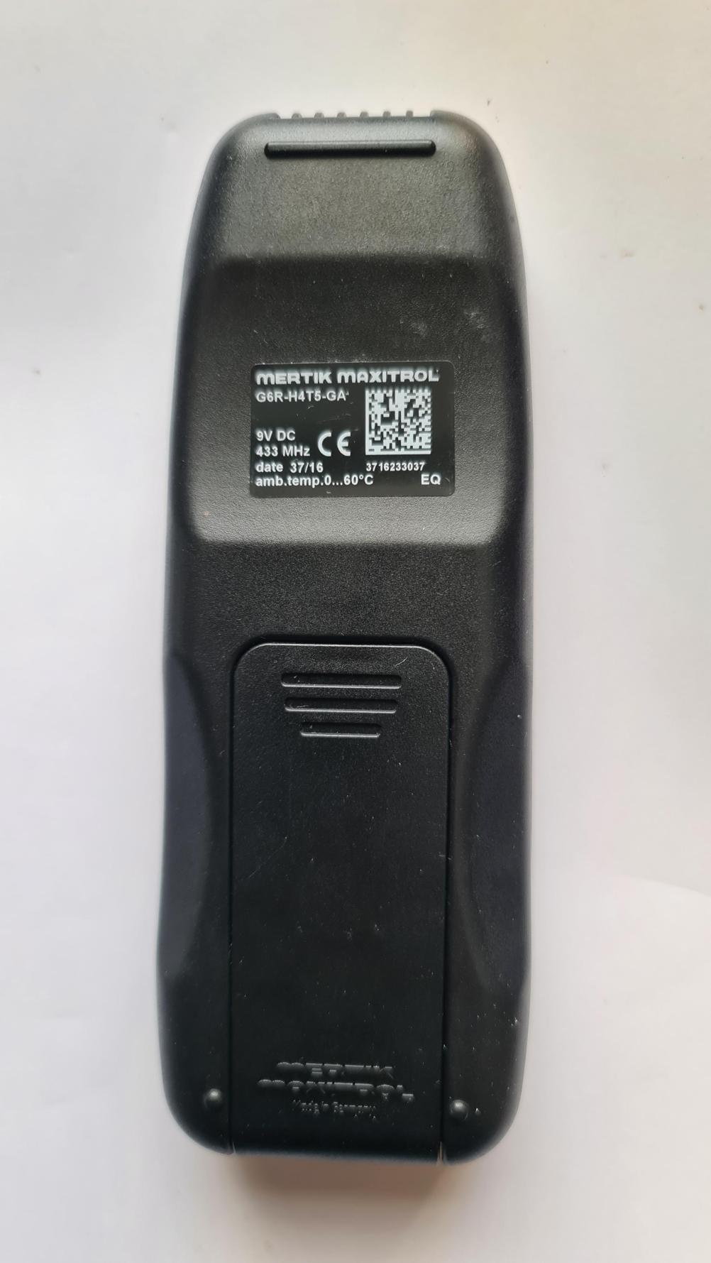 Gazco Mertik Maxitrol Remote Control - Back Image