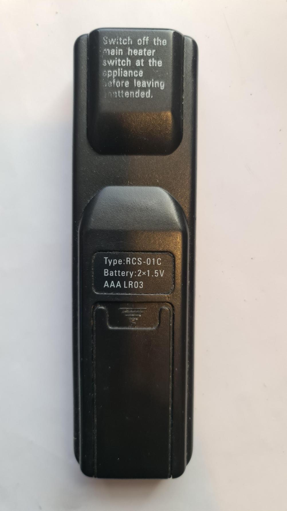 RCS-01C  Remote Control - Back Image