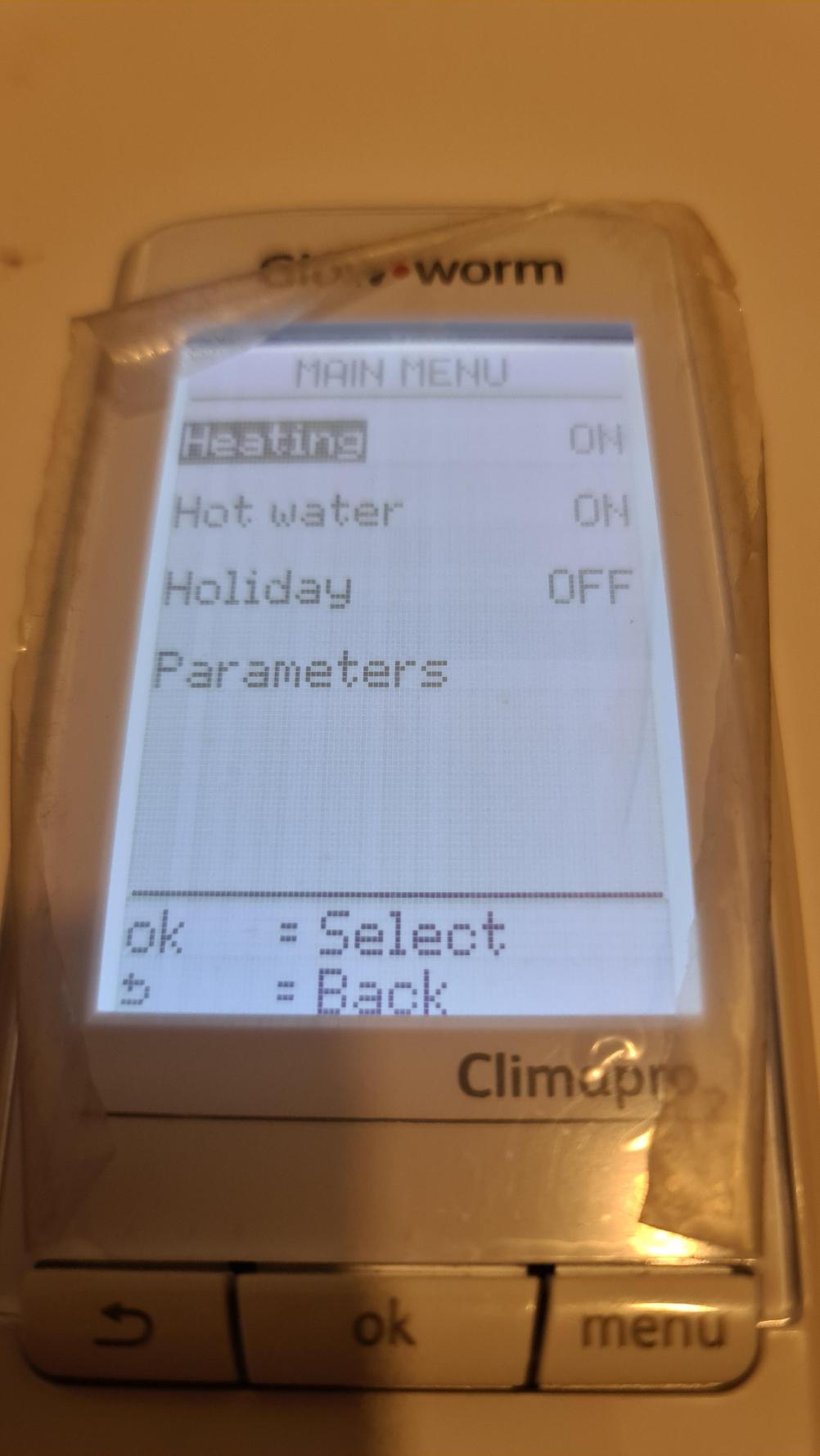 Glowworm Climapro 2 Remote Control - Inside Image