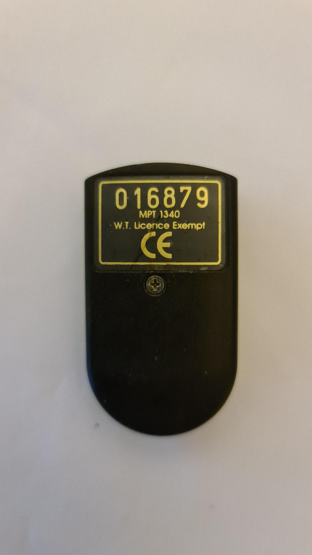 Seceuroglide MPT1340 Remote Control - Back Image