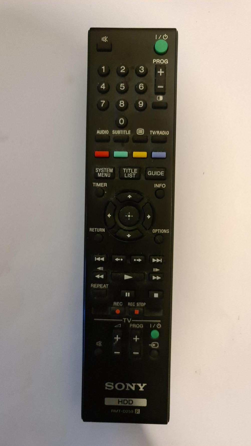 SONY  Remote Control - Front Image