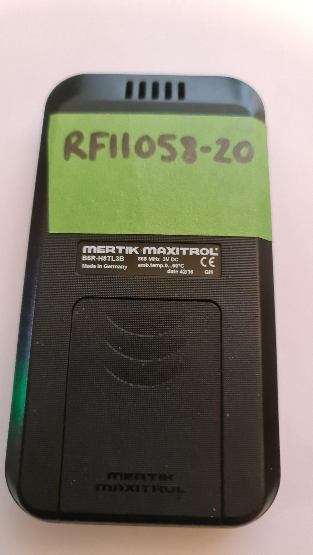 Merrill maxitrol Remote Control - Back Image