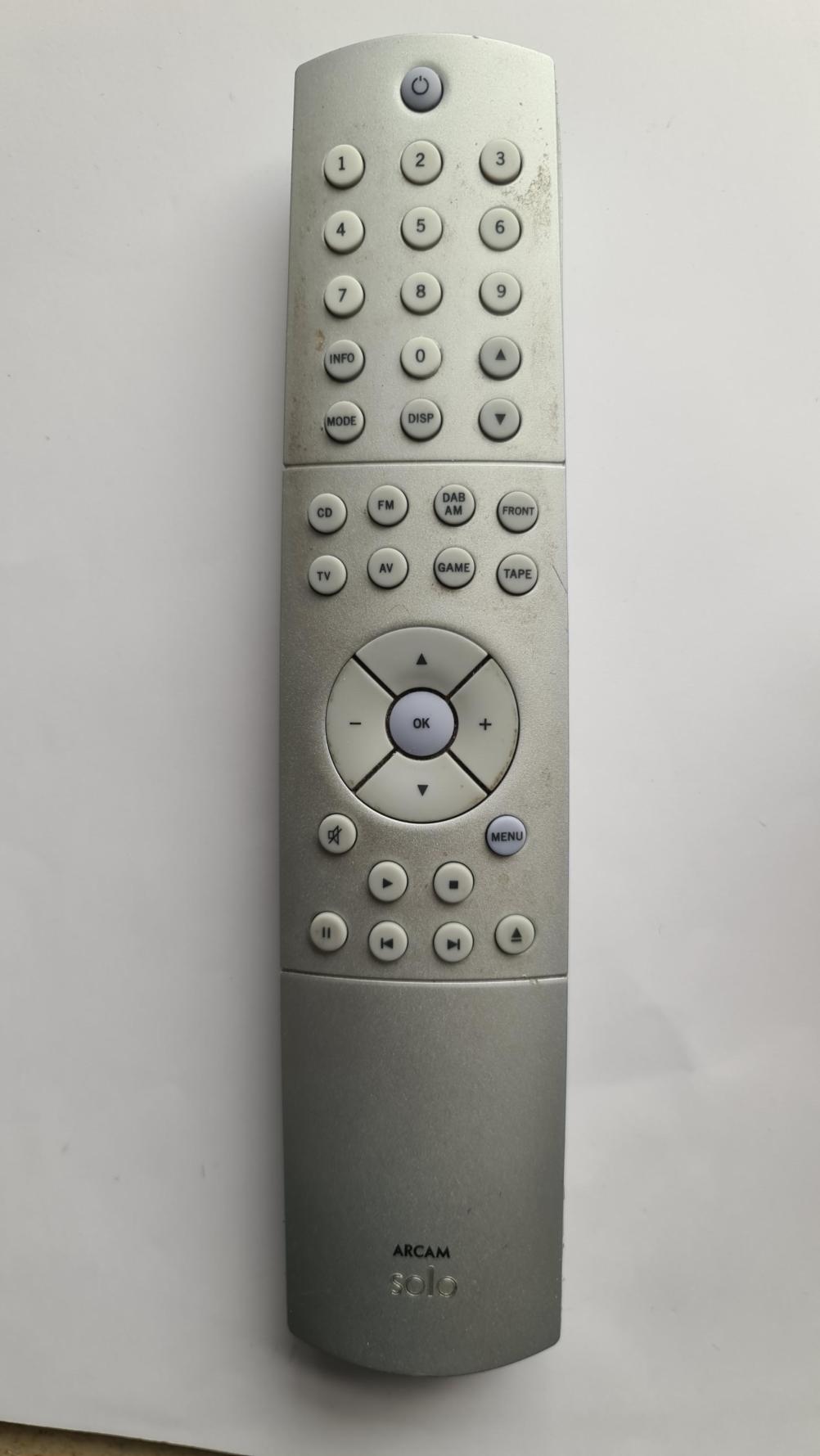 Arcam  SOLO Remote Control - Front Image