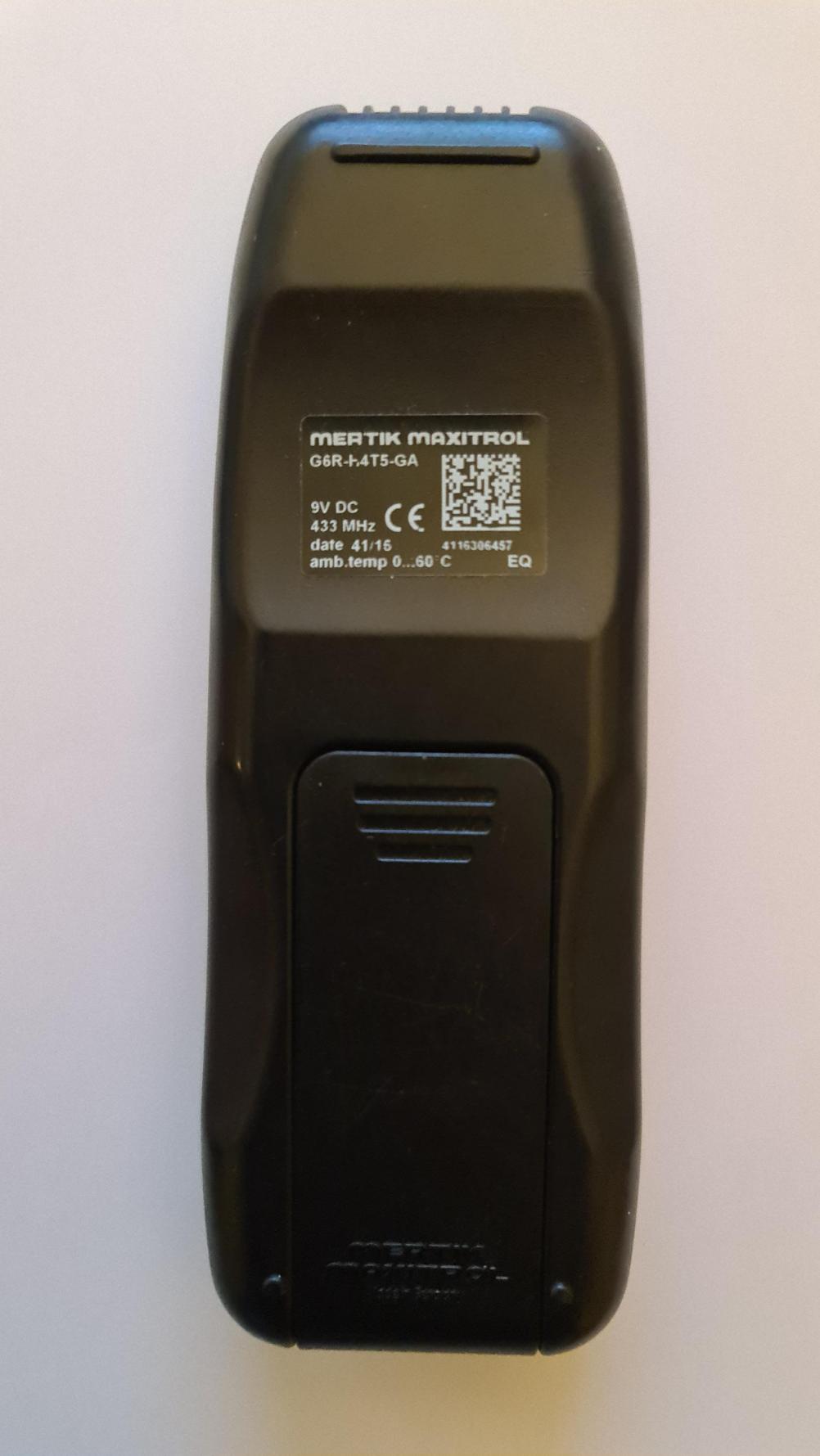 Gazco Remote Control - Back Image