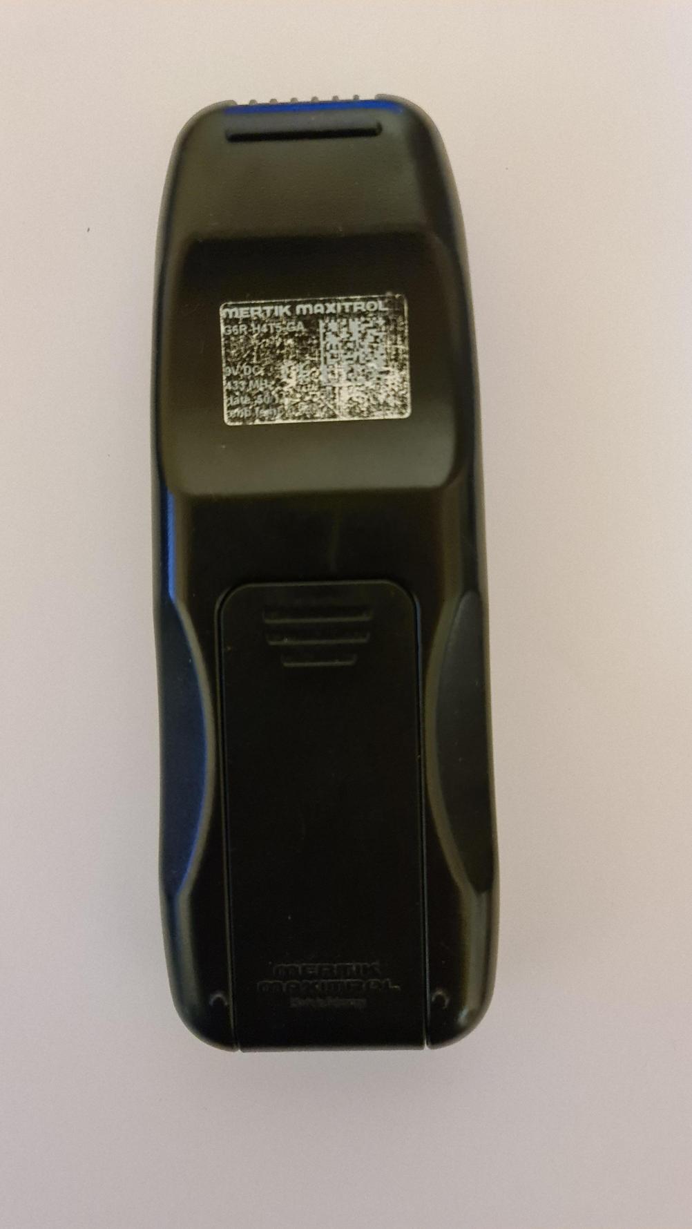 Gazcon mertik maxitrol Remote Control - Back Image
