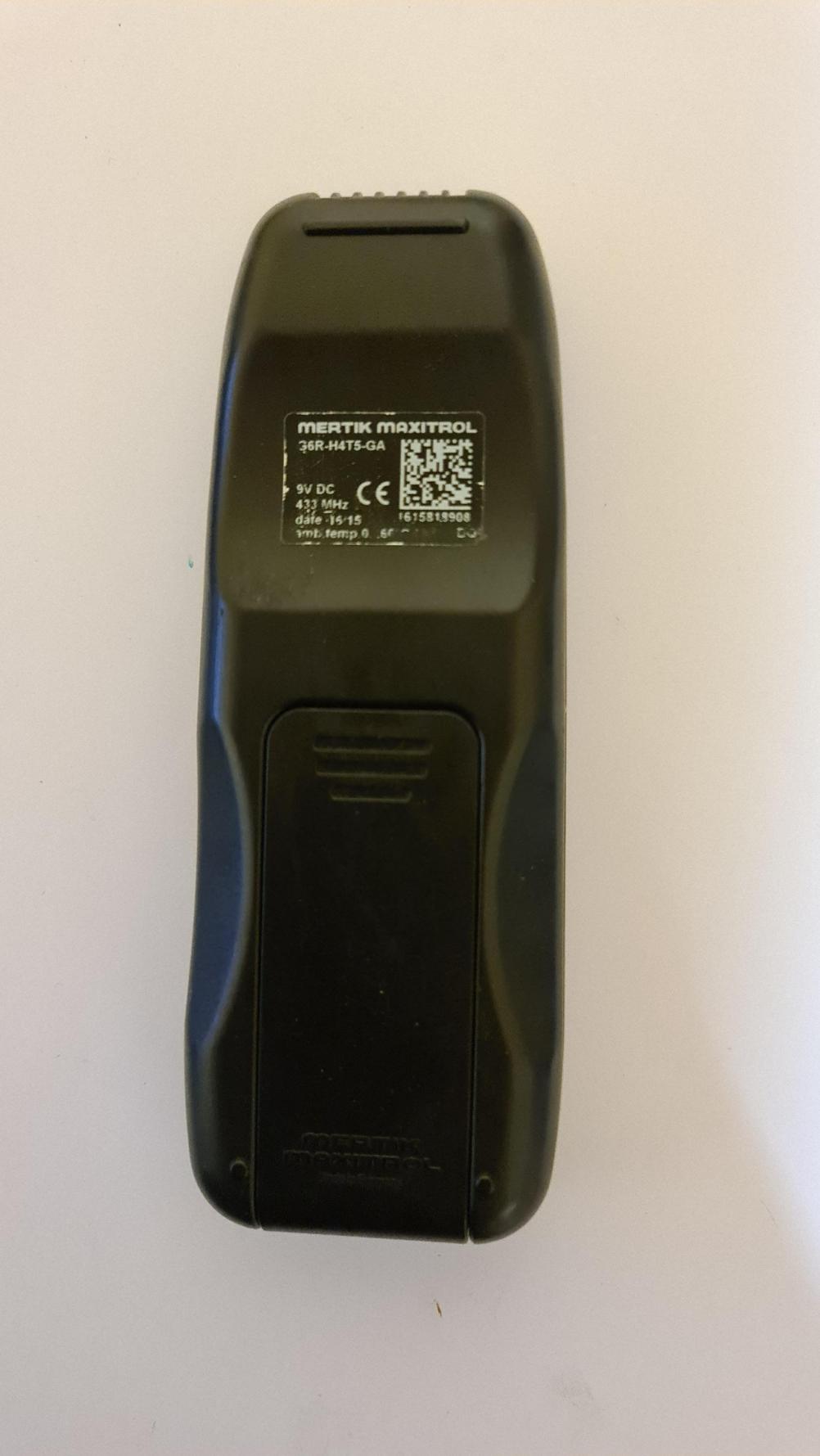 Mertik Maxitrol G6R-H4T5-GA Remote Control - Back Image