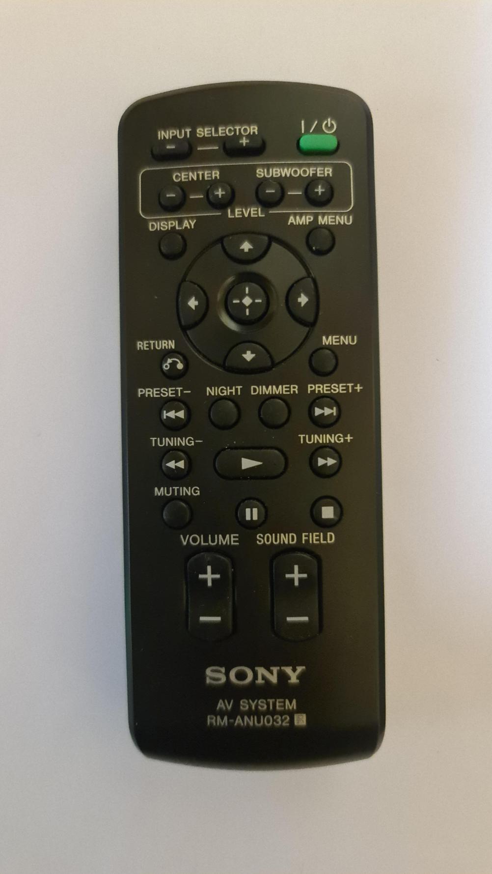 Sony RM-ANU032 Remote Control - Front Image