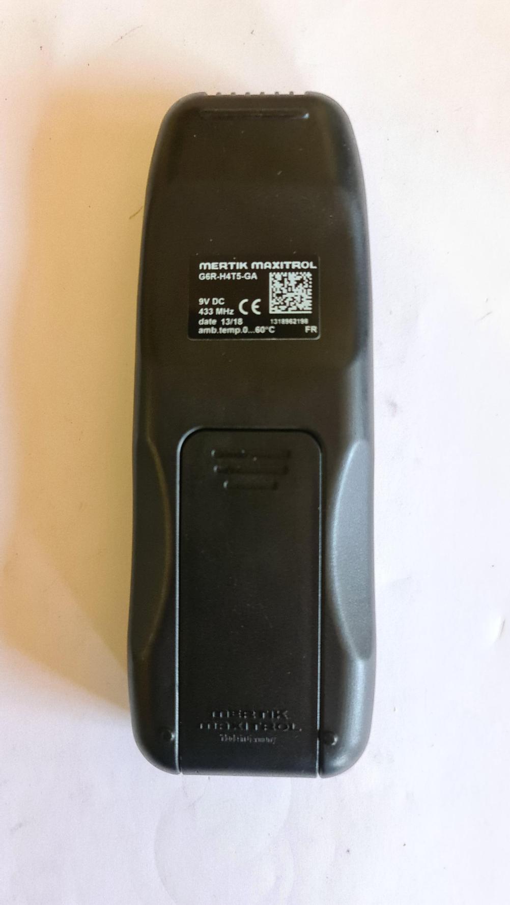 Gazco Mertik Maxitrol G6R-H4T5-Ga Remote Control - Back Image