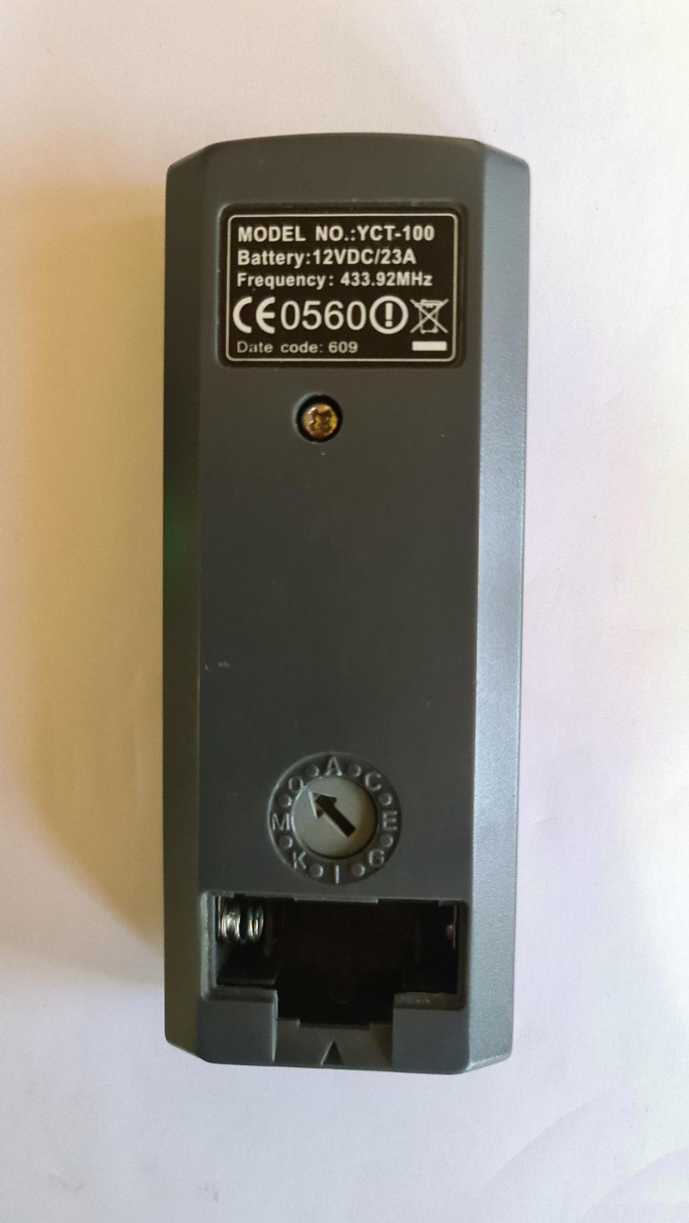 Suncrest Yct 100 Remote Control - Back Image