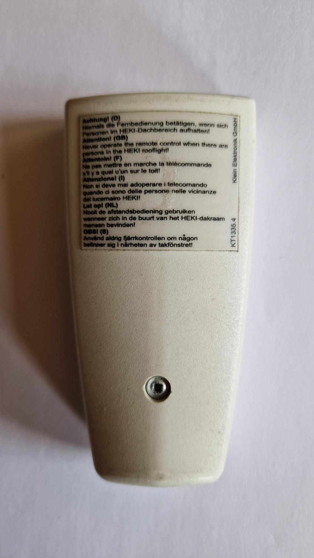 Dometic  Remote Control - Back Image