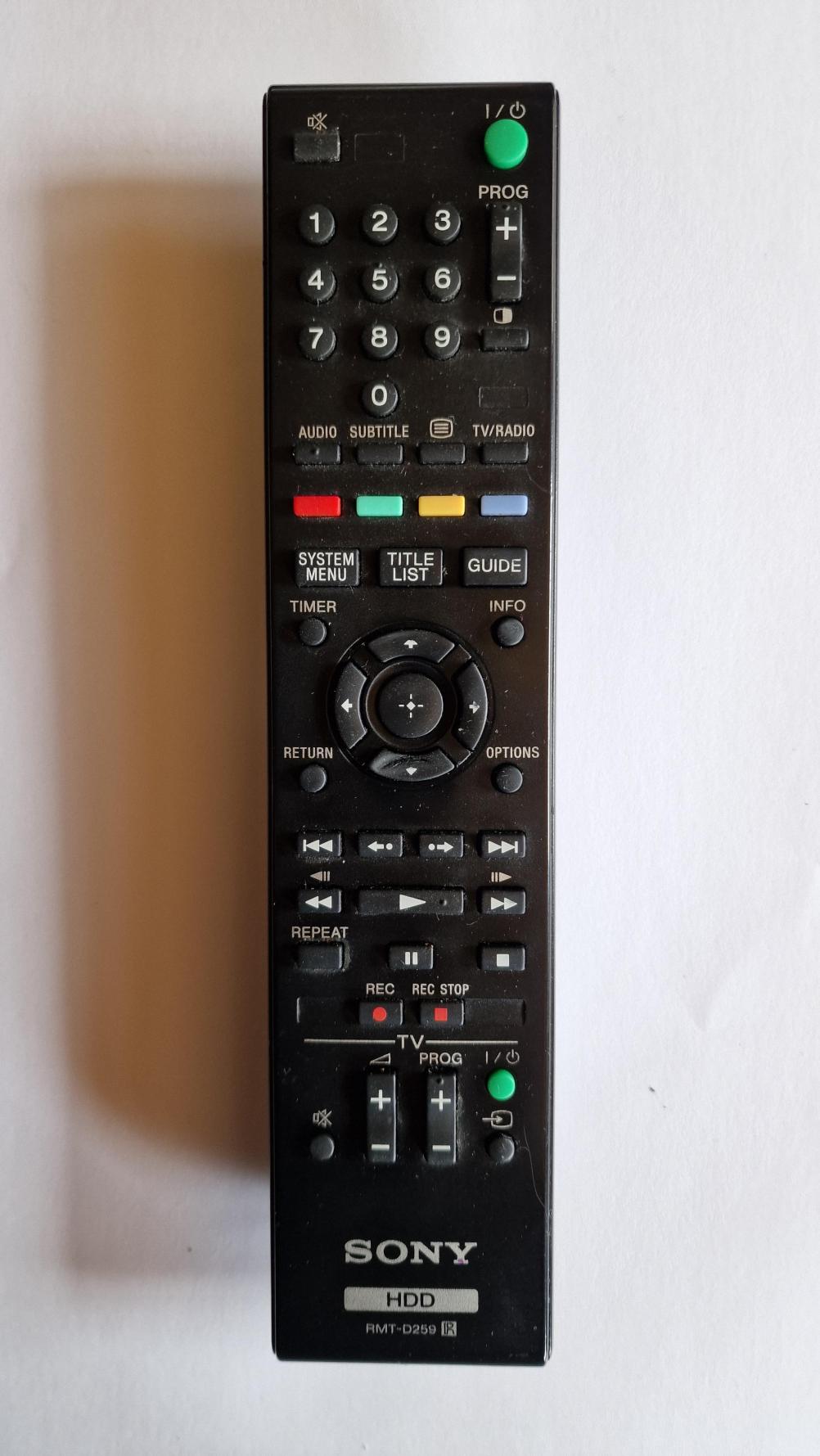 Sony  RMT-D259 Remote Control - Front Image