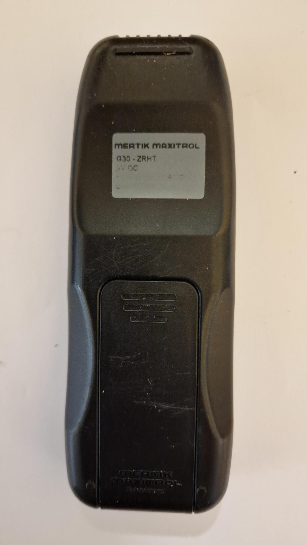 Maxitrol Ultrasonic  G30ZRHTT Remote Control - Back Image