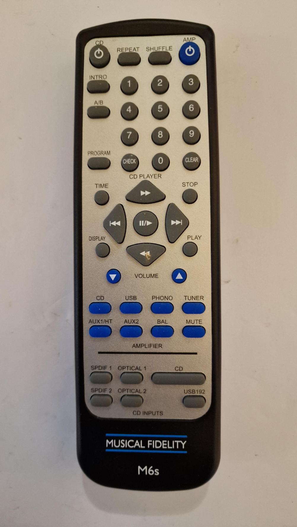 Musical Fidelity M6s Remote Control - Front Image