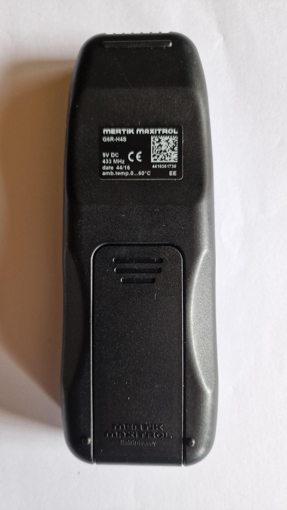 MERTIK MAXITROL  Remote Control - Back Image