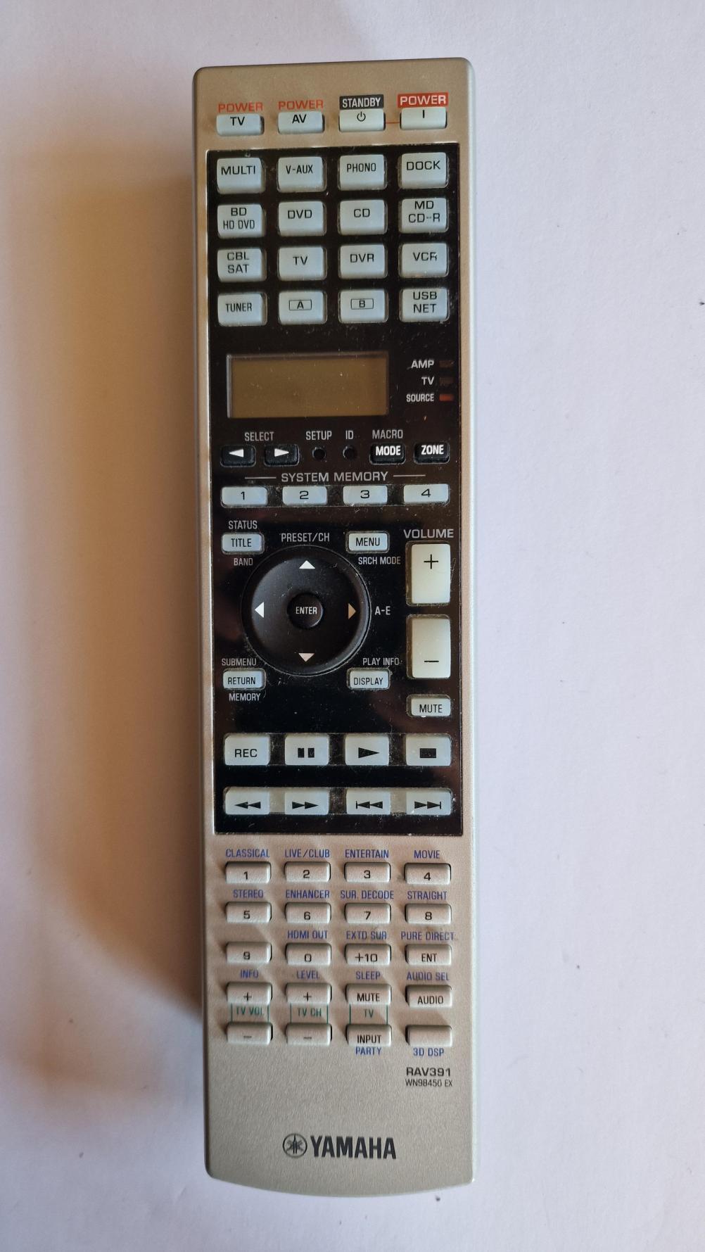 Yamaha  RAV391 Remote Control - Front Image