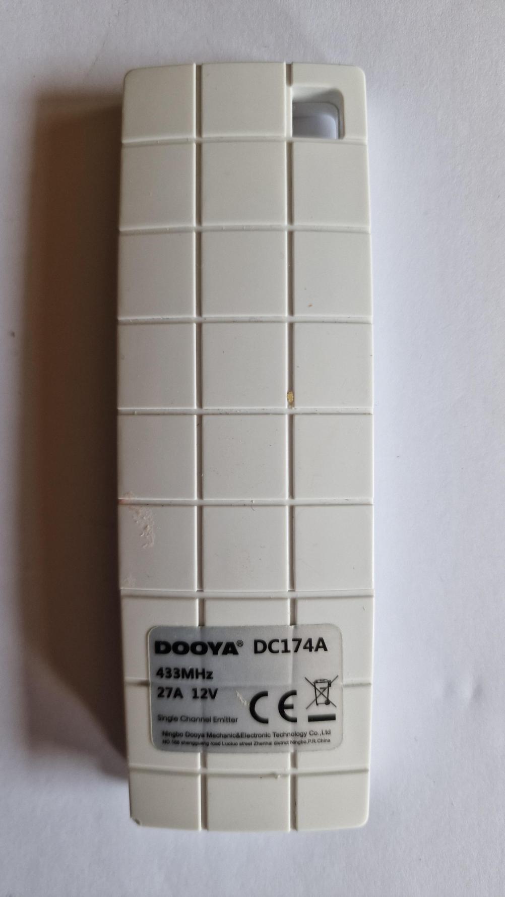 Dooya  DC174A  Remote Control - Back Image