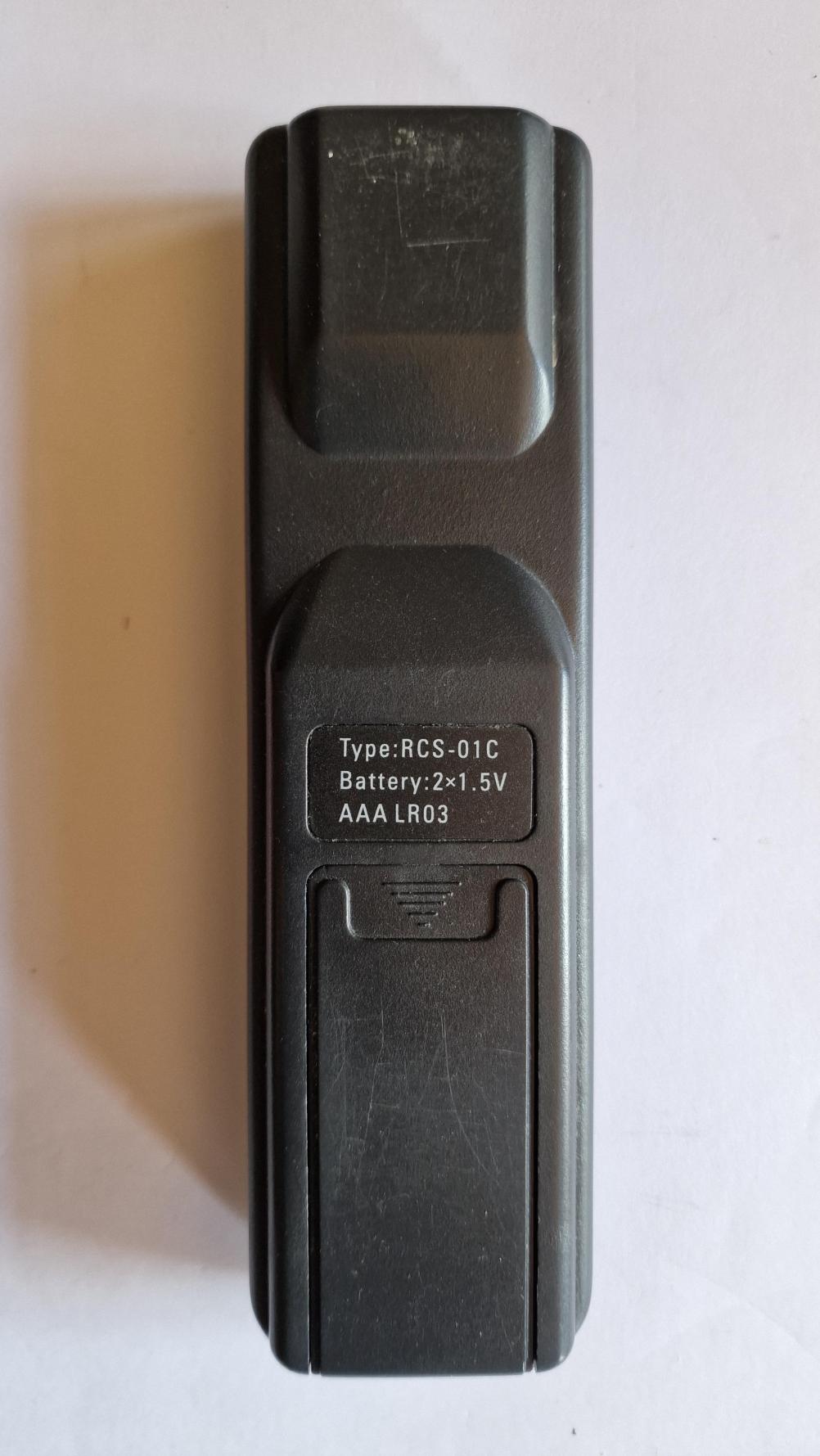 RCS-01C  Remote Control - Back Image