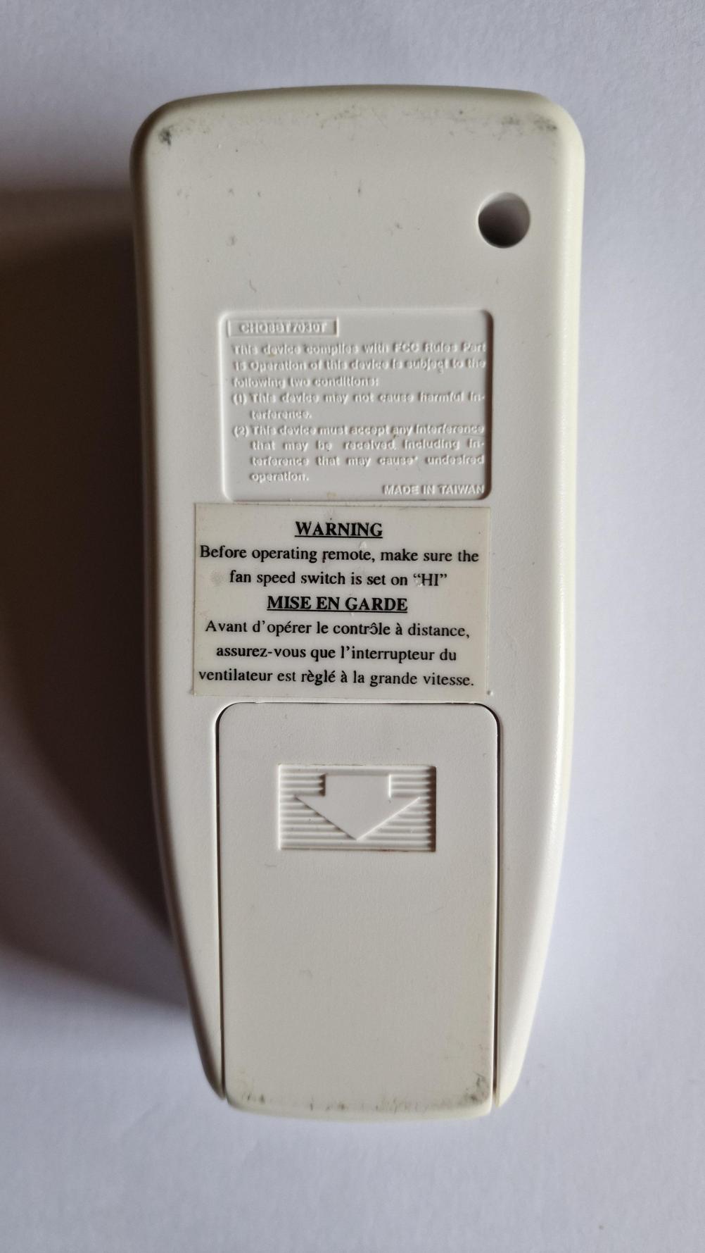 TUV SUDWEST  Remote Control - Back Image