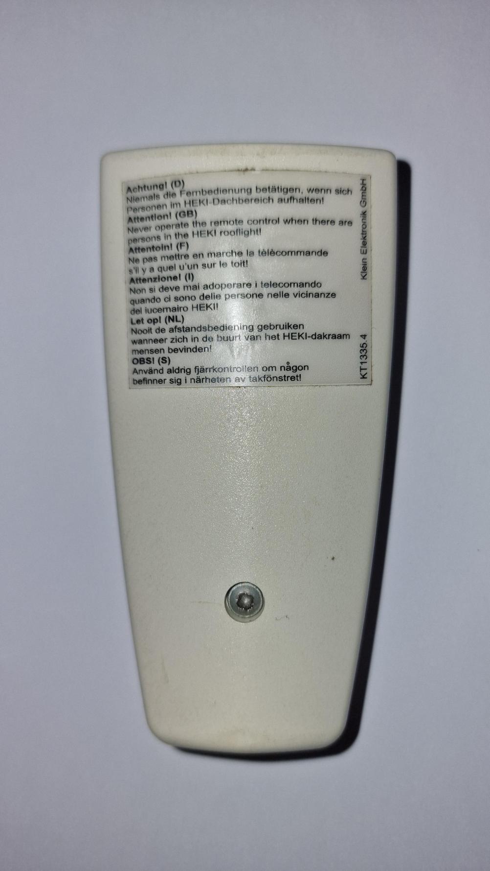 Dometic  Remote Control - Back Image