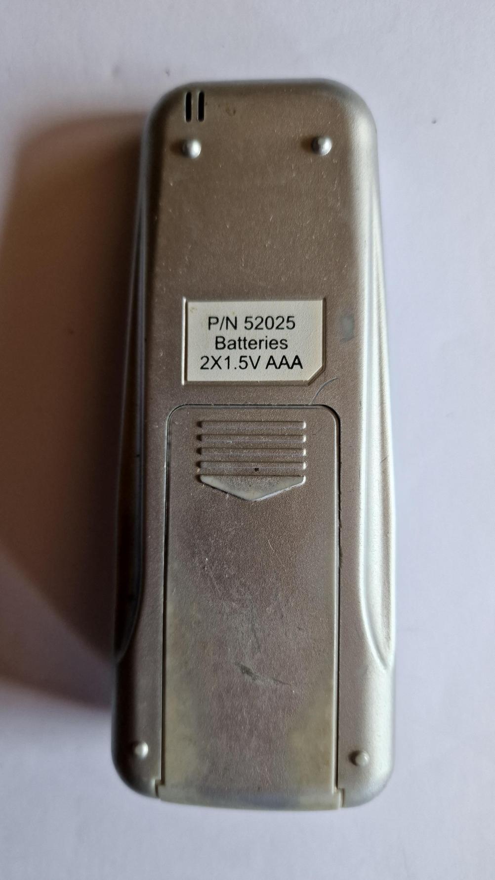 Aircon Remote Control - Back Image