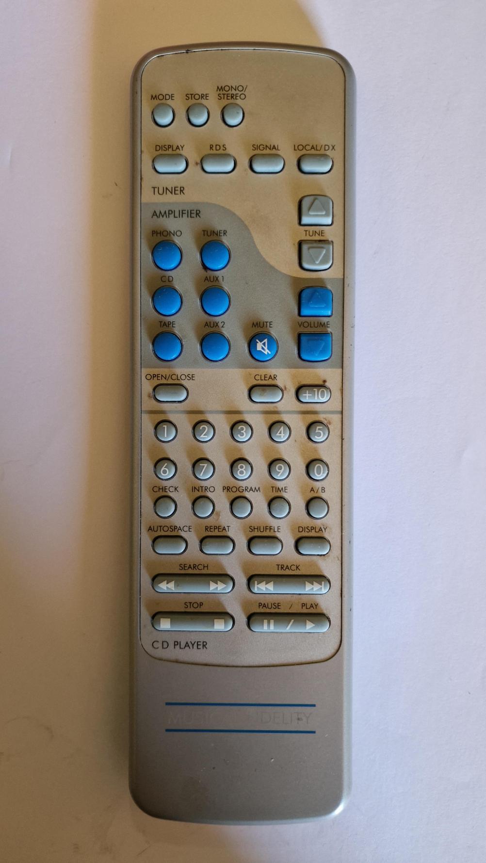 Musical Fidelity  Remote Control - Front Image