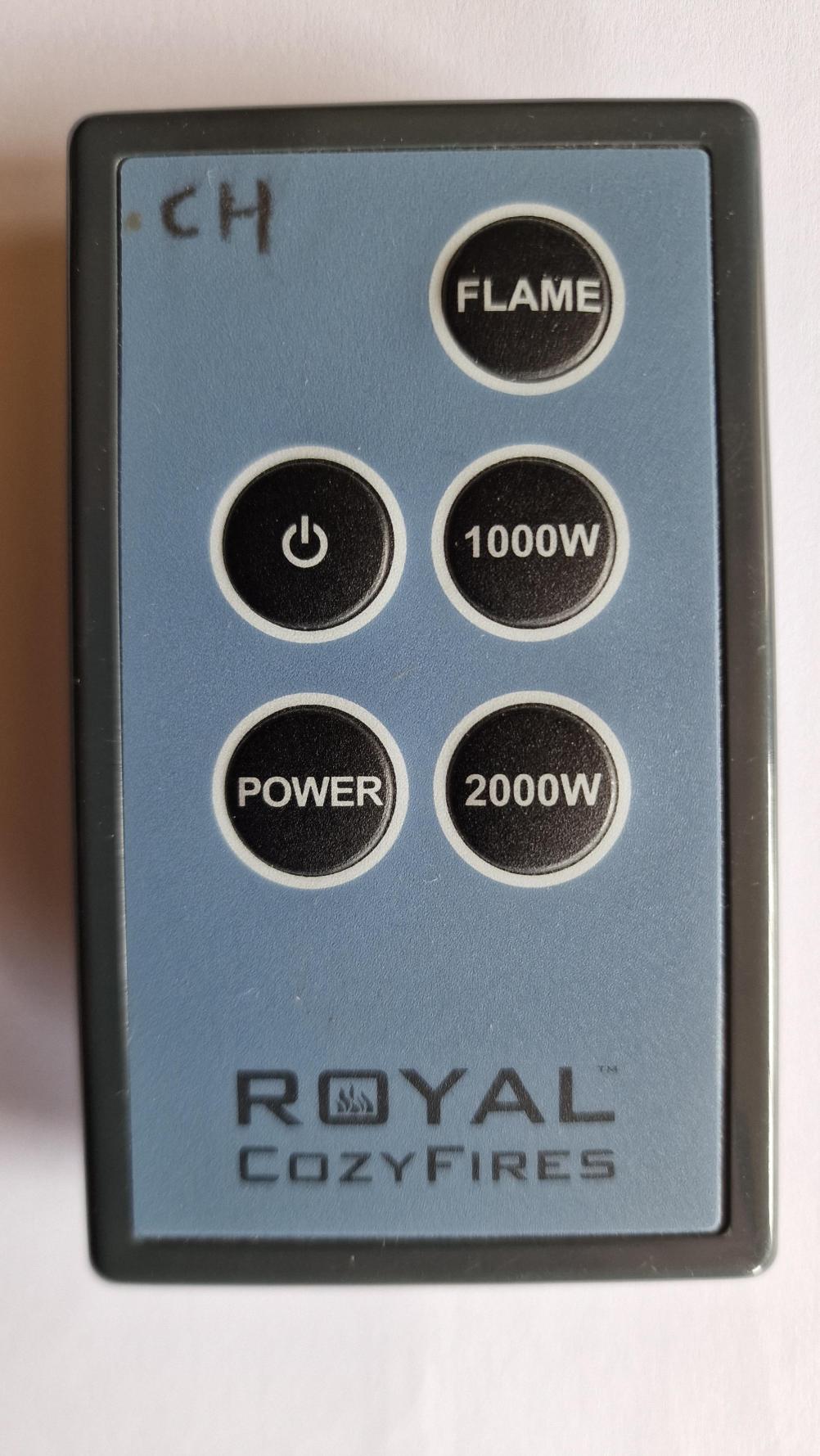 ROYAL COZYFIRES  Remote Control - Front Image