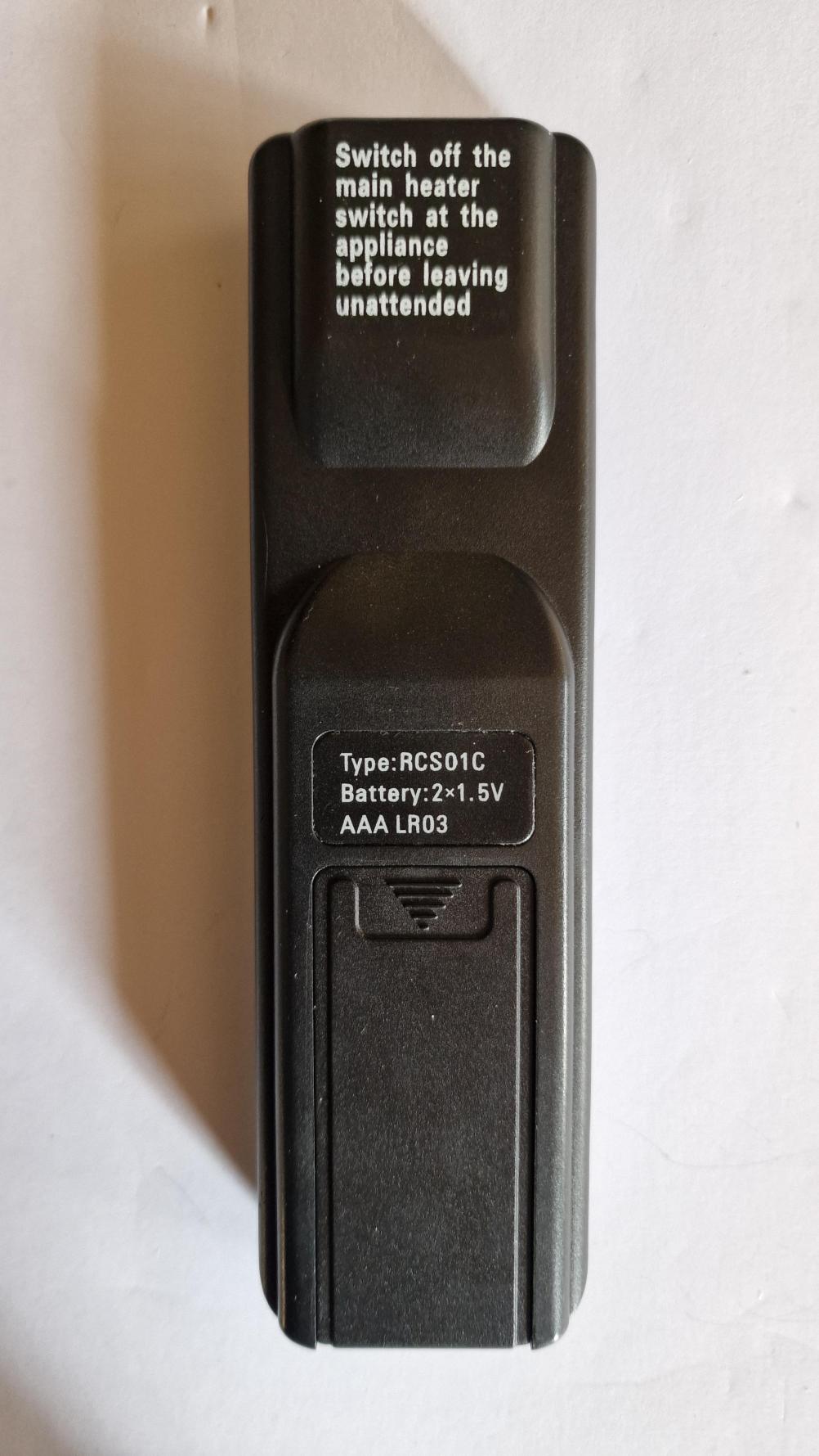 RCS01C  Remote Control - Back Image
