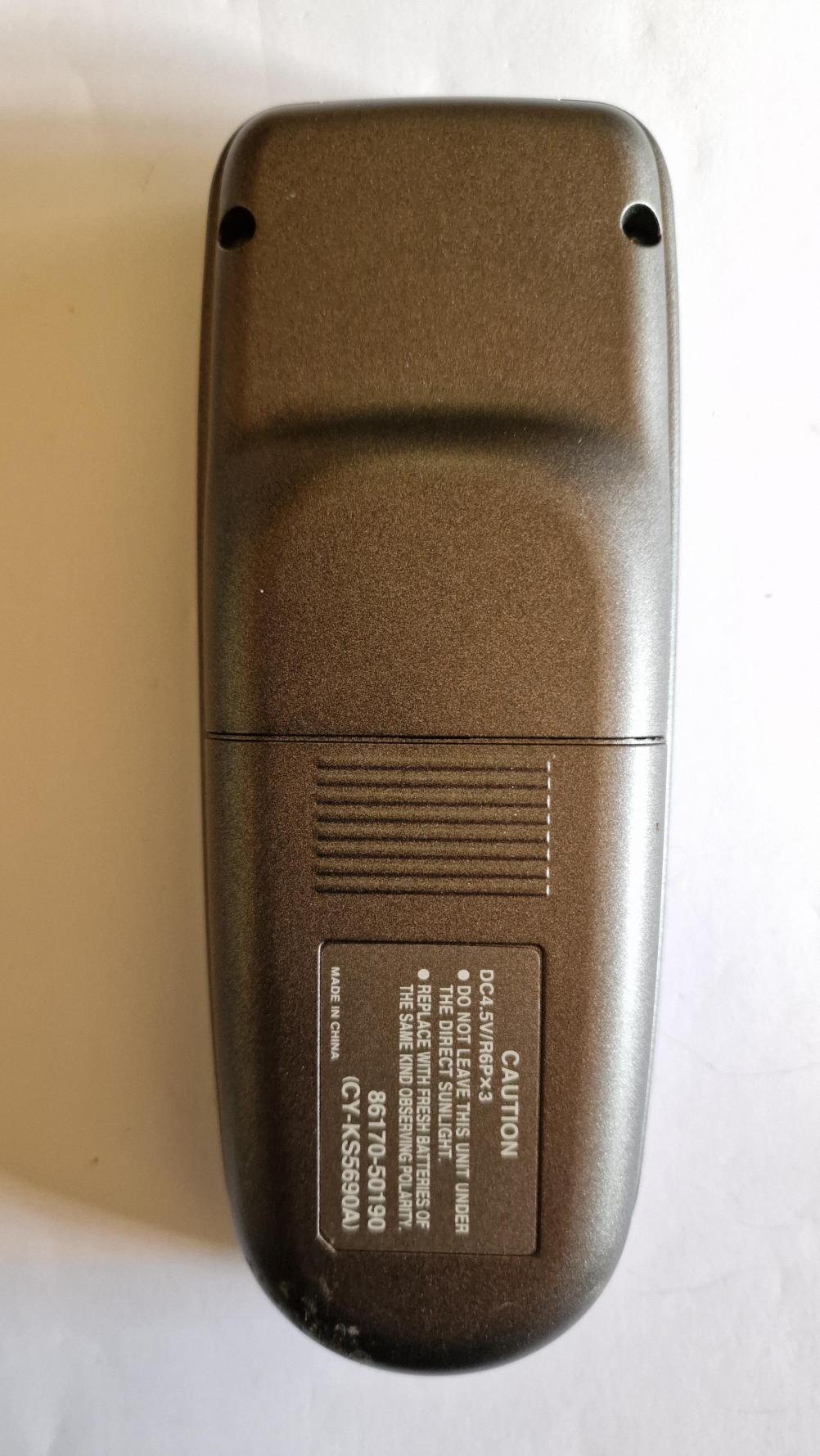 Rear Seat Entertainment System  Remote Control - Back Image