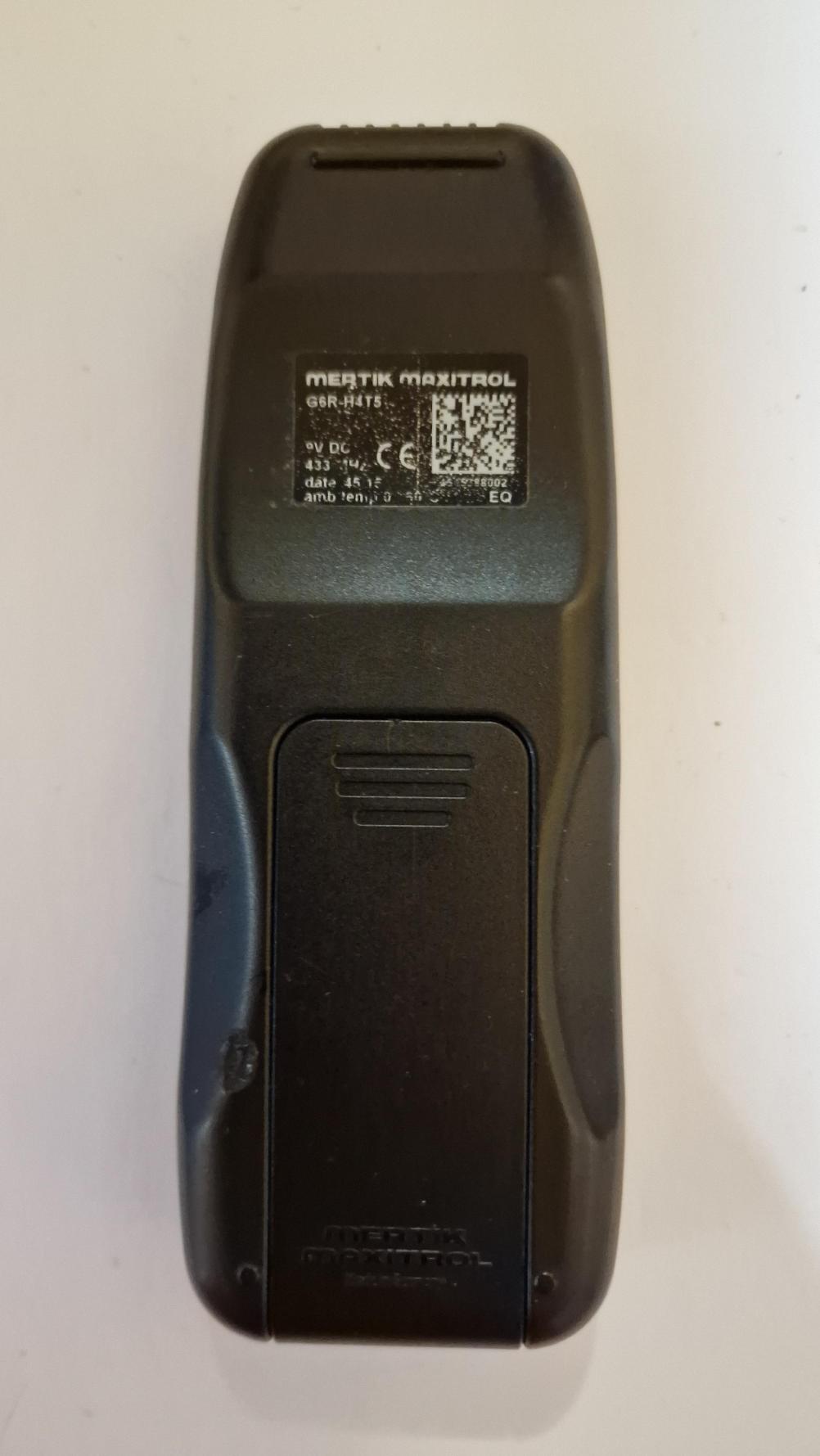 Mertik maxitrol  Remote Control - Back Image