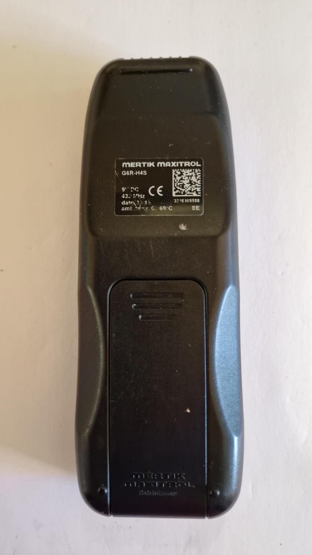 Mertik maxitrol g6r-h4s Remote Control - Back Image