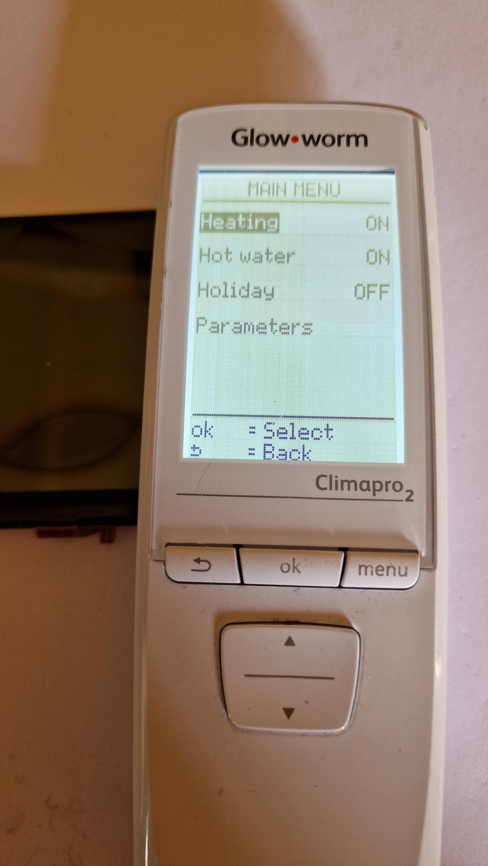 Glow worm  climapro 2 Remote Control - Inside Image