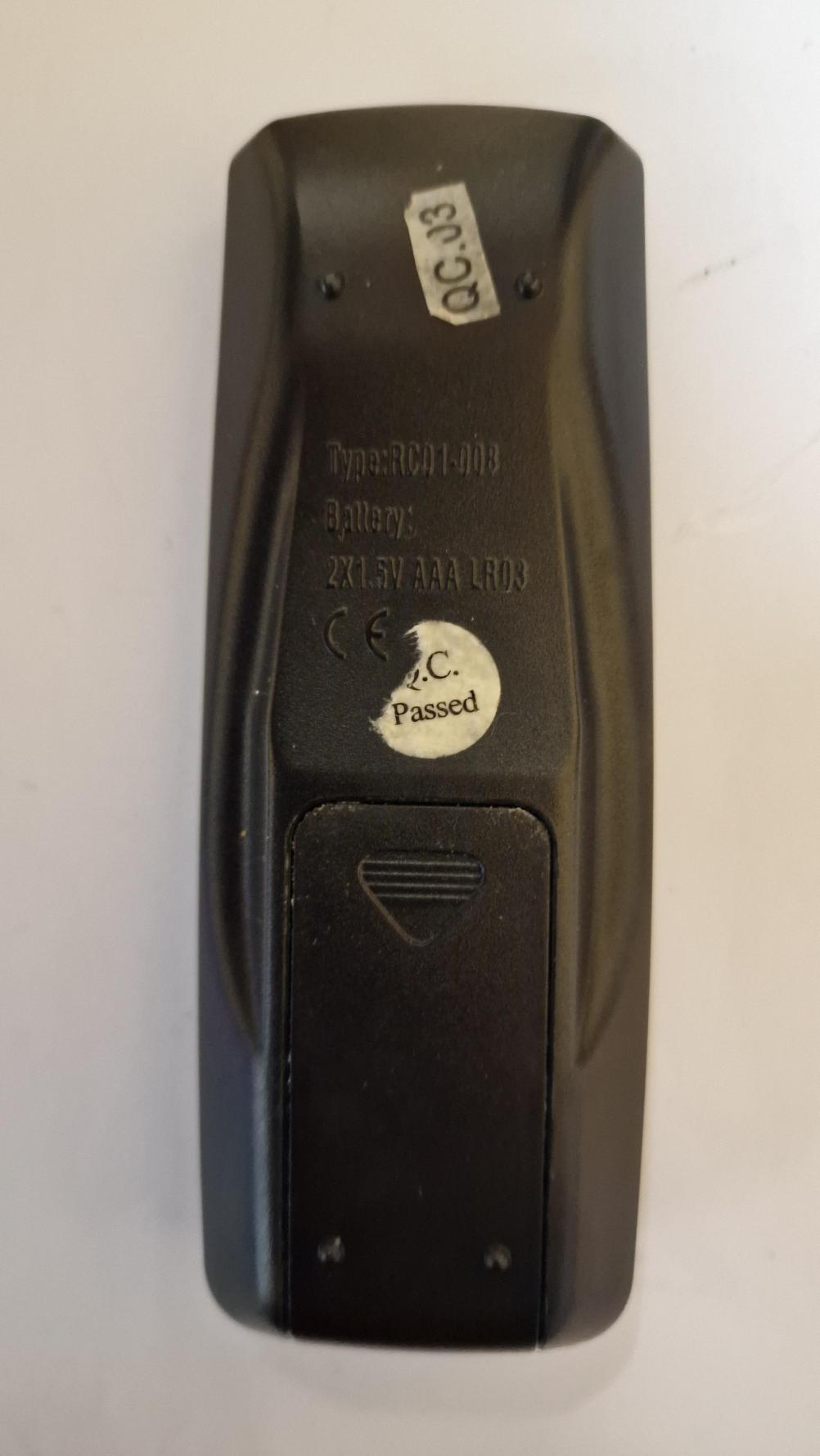 Dimplex  REC20R Remote Control - Back Image