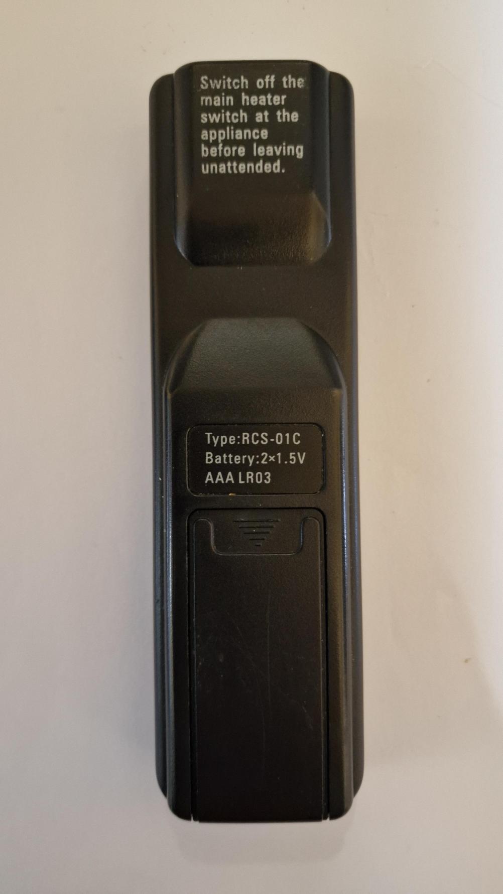 RCS01C  Remote Control - Back Image