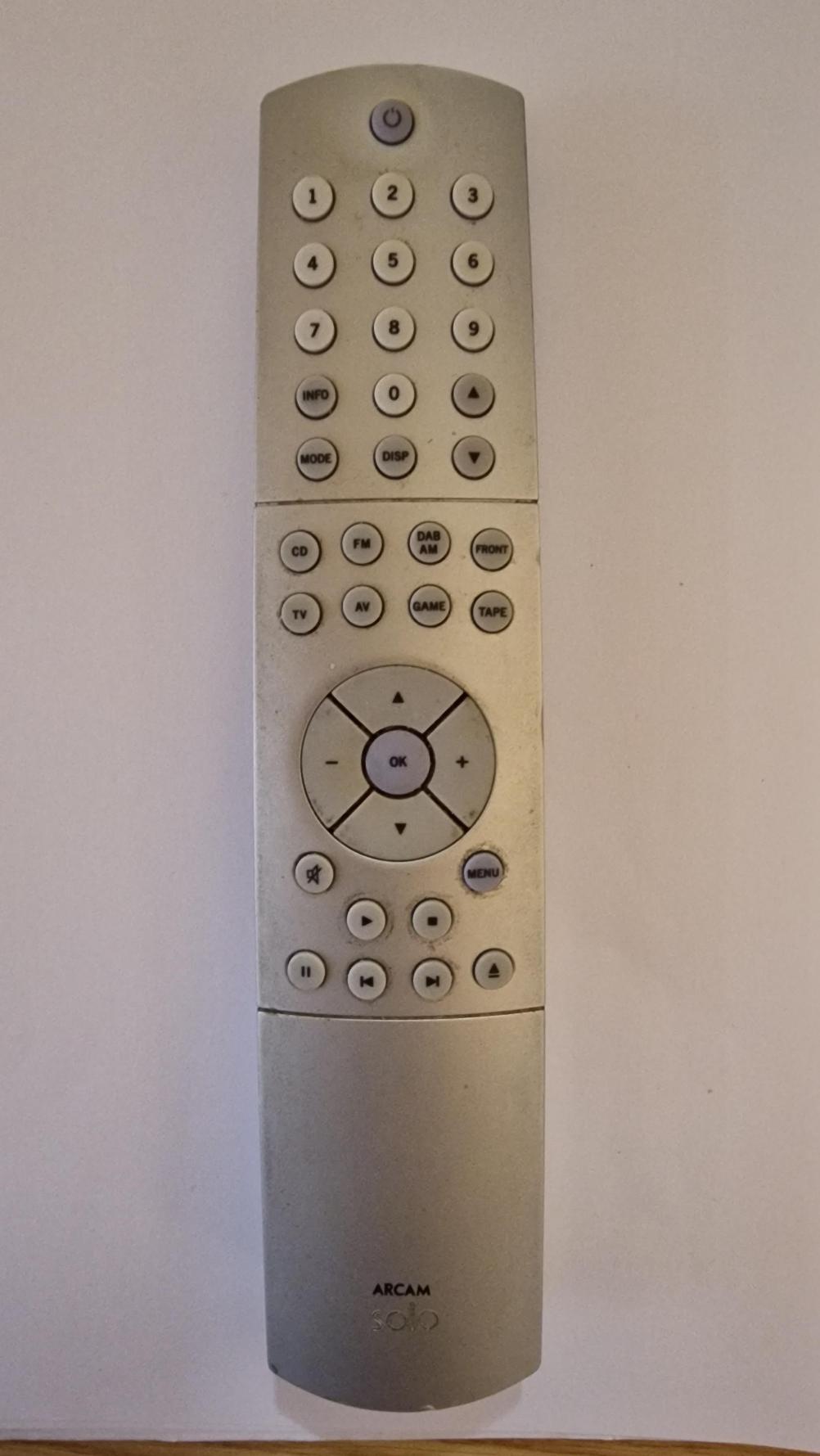 Arcam Solo  Remote Control - Front Image