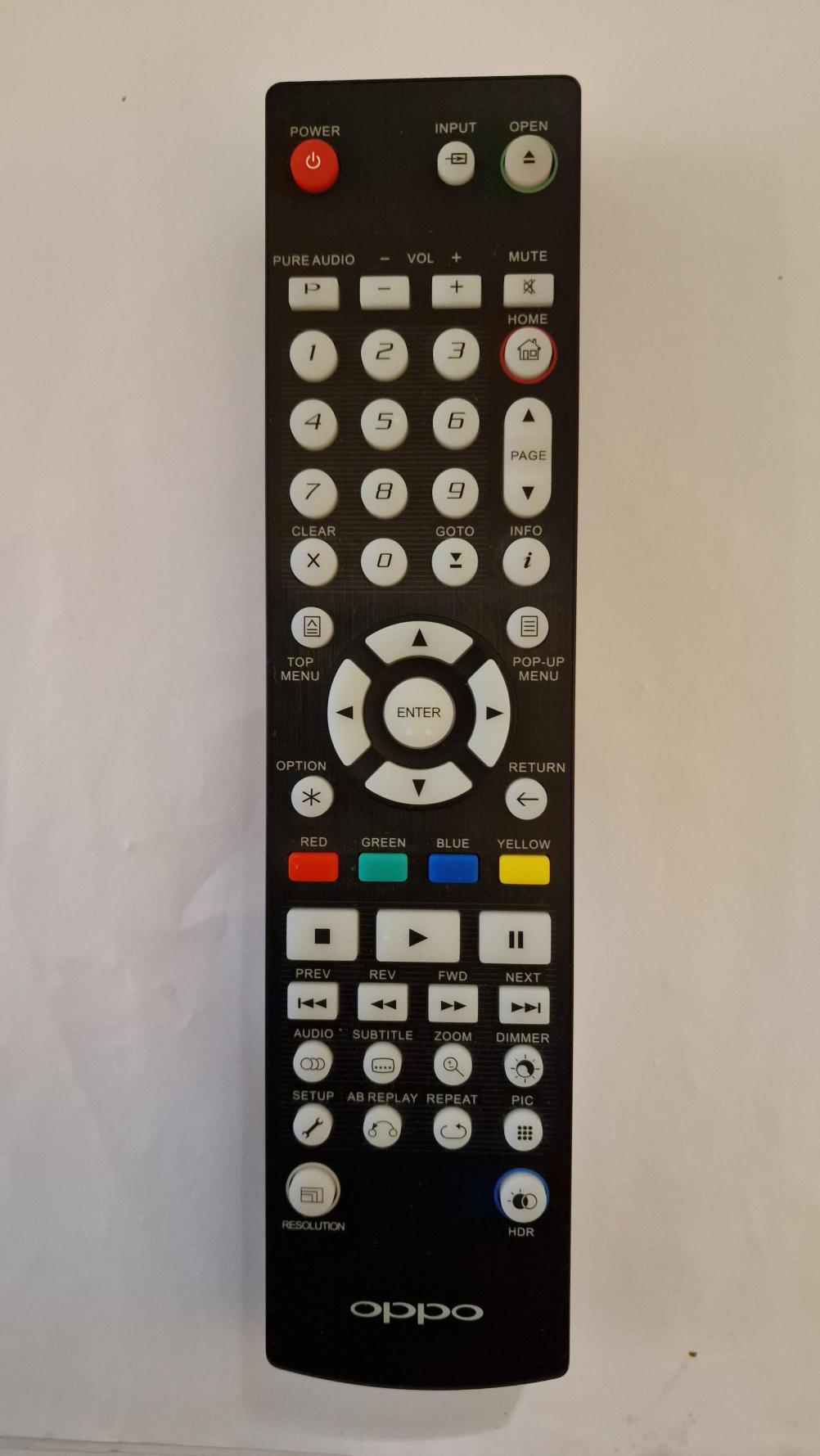 Oppo UDP 205 Remote Control - Front Image