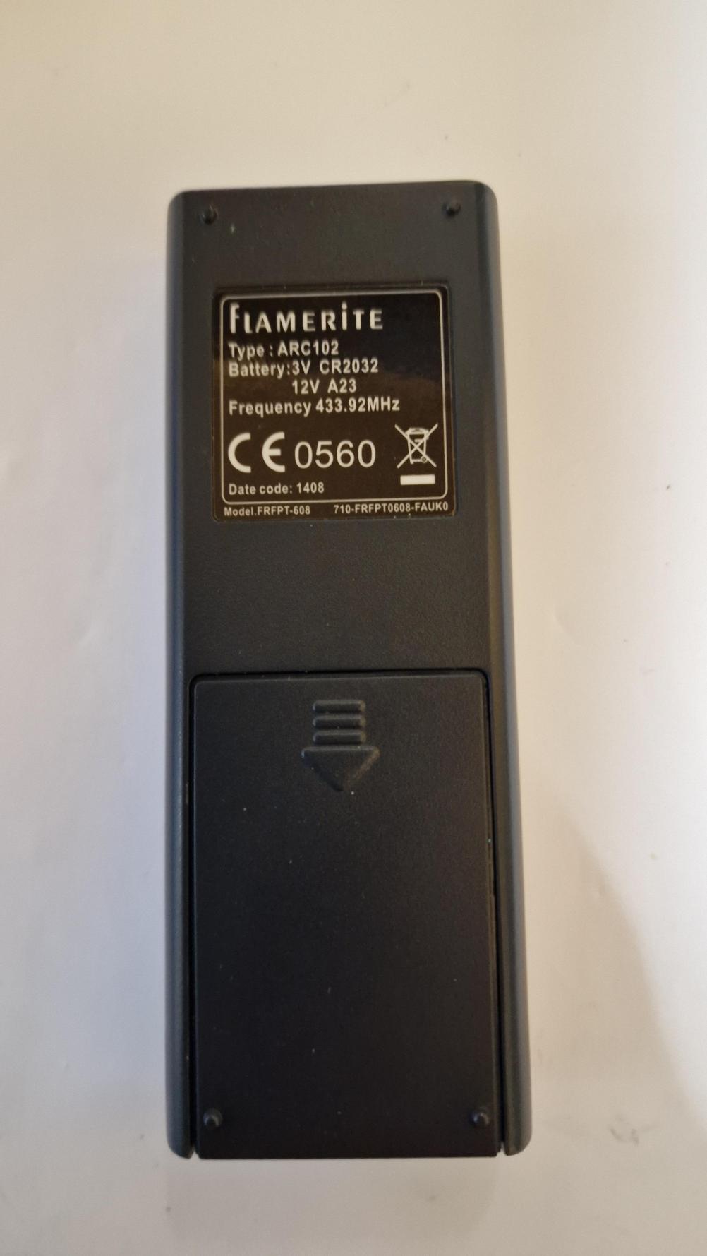 Flamerite  ARC 102 Remote Control - Back Image