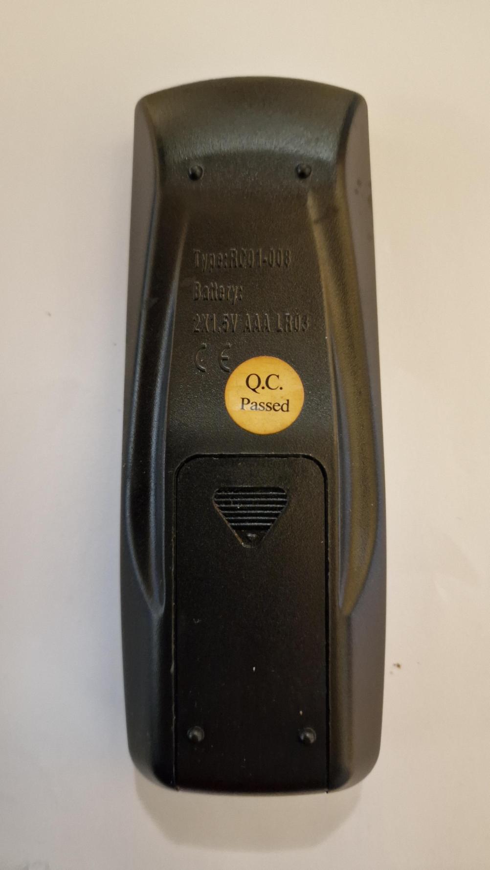 Exbury  EBY15 Remote Control - Back Image