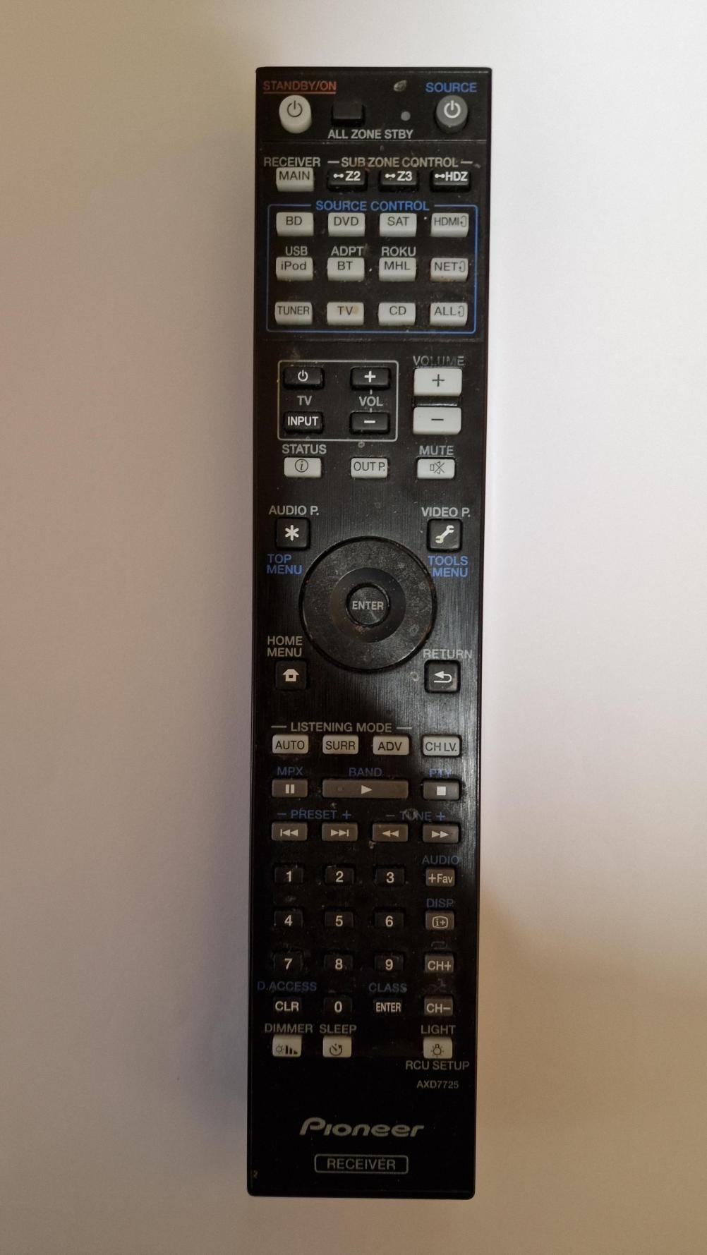 PIONEER   Remote Control - Front Image