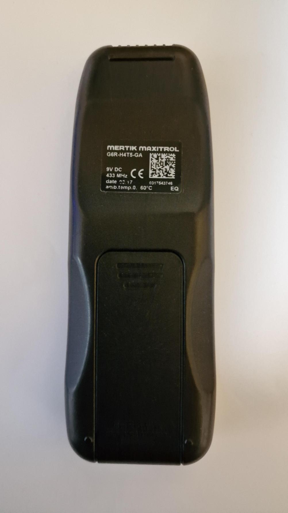 Mertik Maxitrol  G6R-H4T5-GA   Remote Control - Back Image